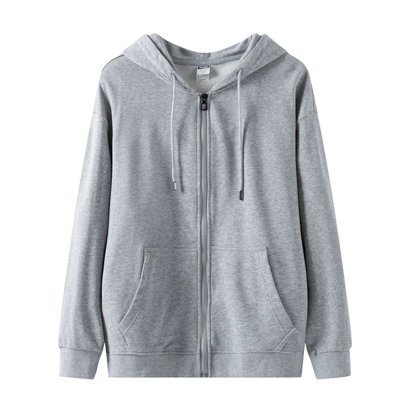 Luxencea™ Custom Oversized Zip-Up Cotton Hoodie