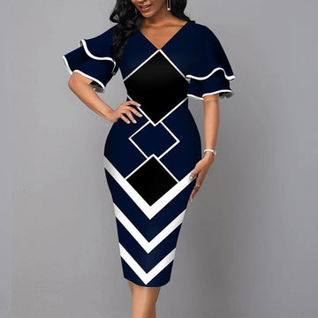 Luxencea™️ Modern Geometric Elegance Dress