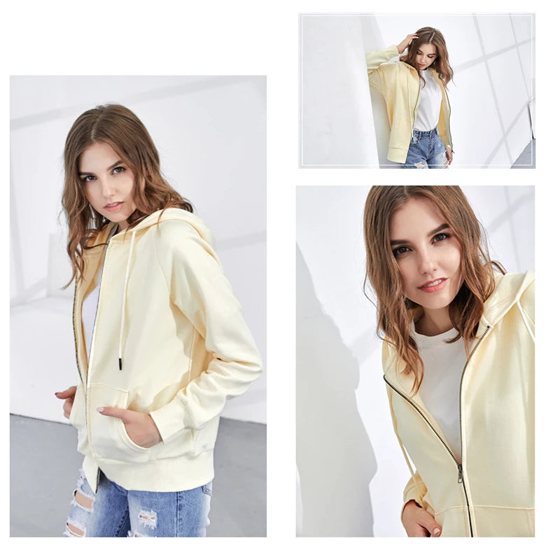 Luxencea™ Custom Oversized Zip-Up Cotton Hoodie