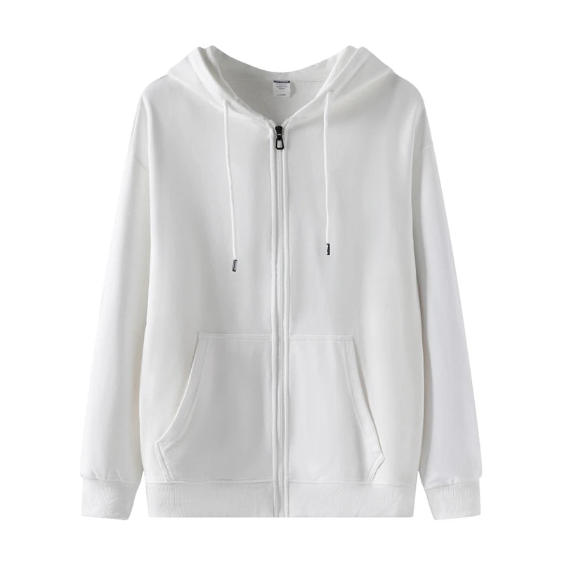 Luxencea™ Custom Oversized Zip-Up Cotton Hoodie
