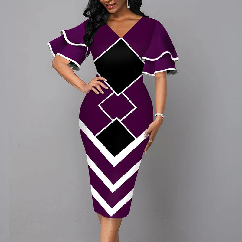 Luxencea™️ Modern Geometric Elegance Dress