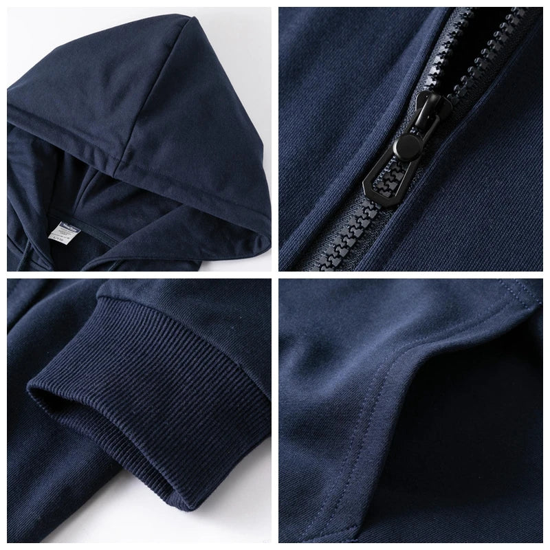 Luxencea™ Custom Oversized Zip-Up Cotton Hoodie