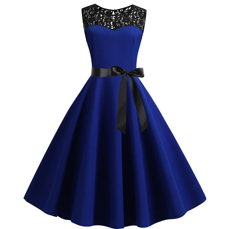 Luxencea™️ Lace Elegance Bow Dress