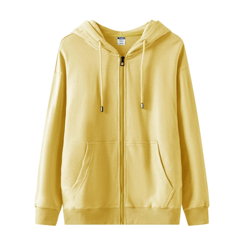 Luxencea™ Custom Oversized Zip-Up Cotton Hoodie
