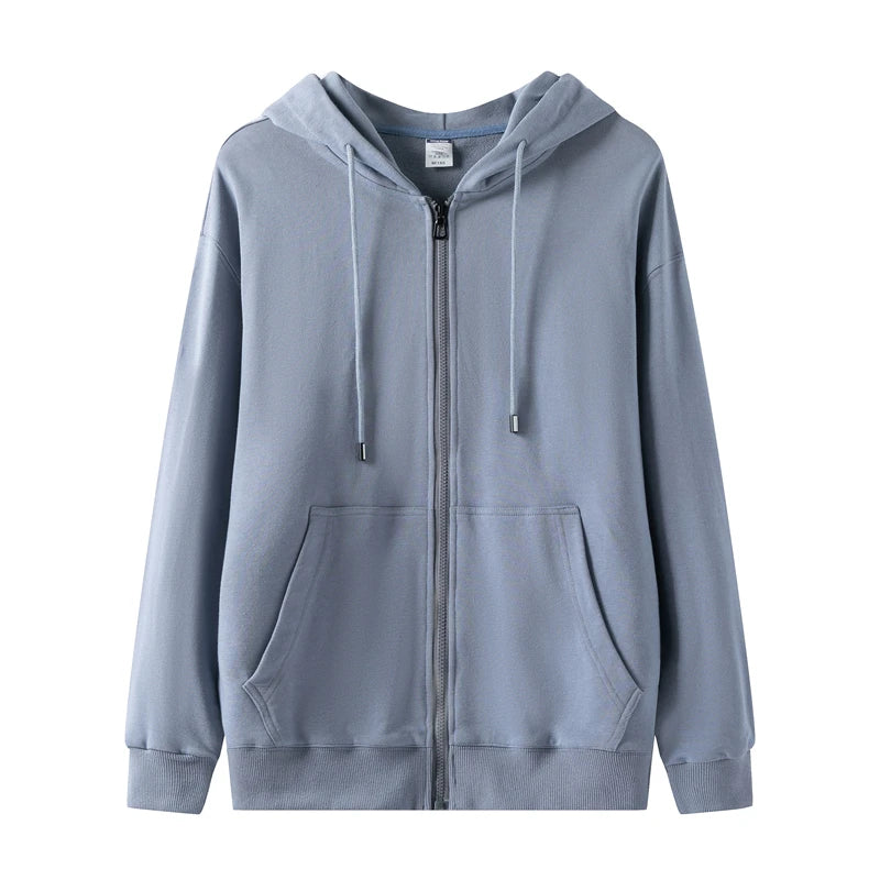 Luxencea™ Custom Oversized Zip-Up Cotton Hoodie
