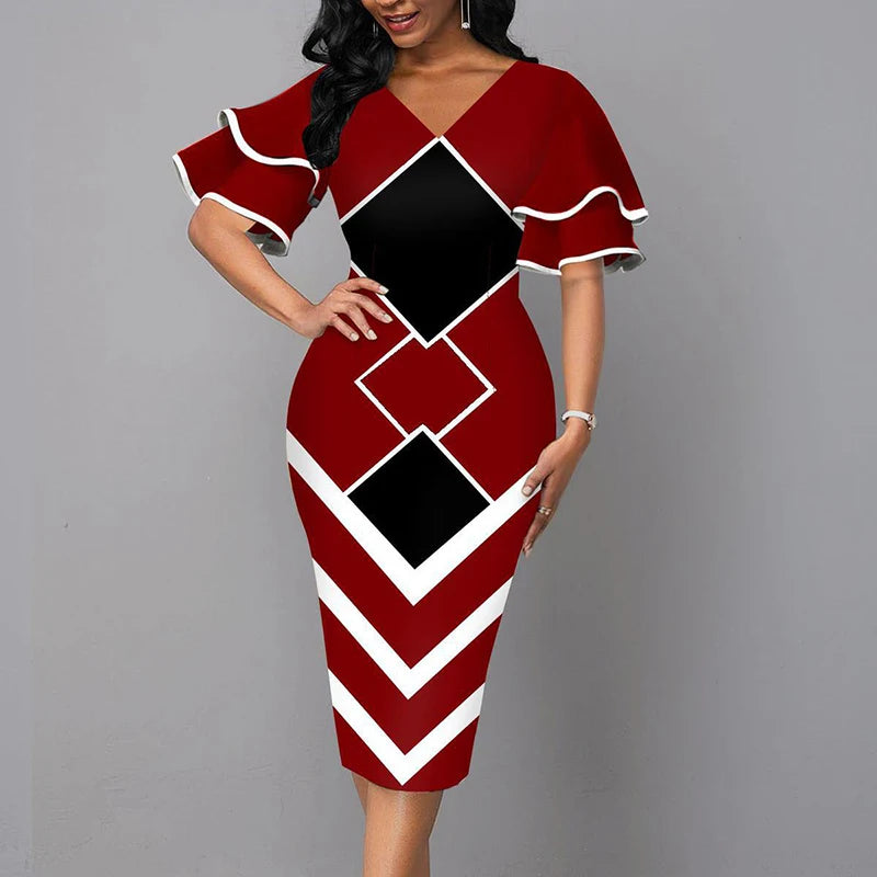 Luxencea™️ Modern Geometric Elegance Dress