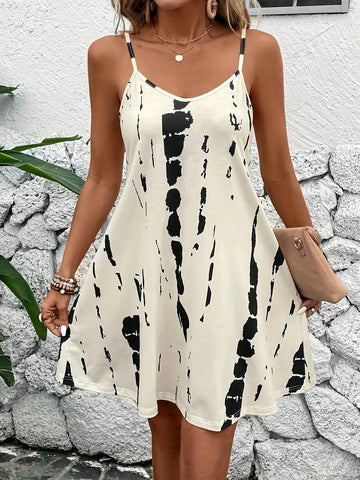 Women's Summer Printed Strap Dress