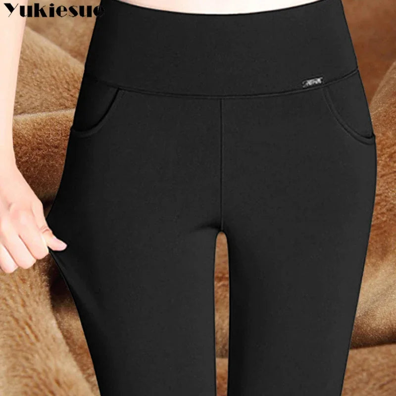 Luxencea™ High-Waist Warm Elastic Pencil Pants for Women