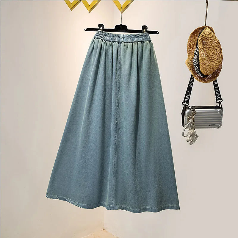 Luxencea™️ Gathered Waist Long Skirt with Lace &amp; Bows