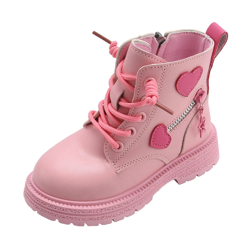 Luxencea™ Girls Pink Winter Fashion Boots