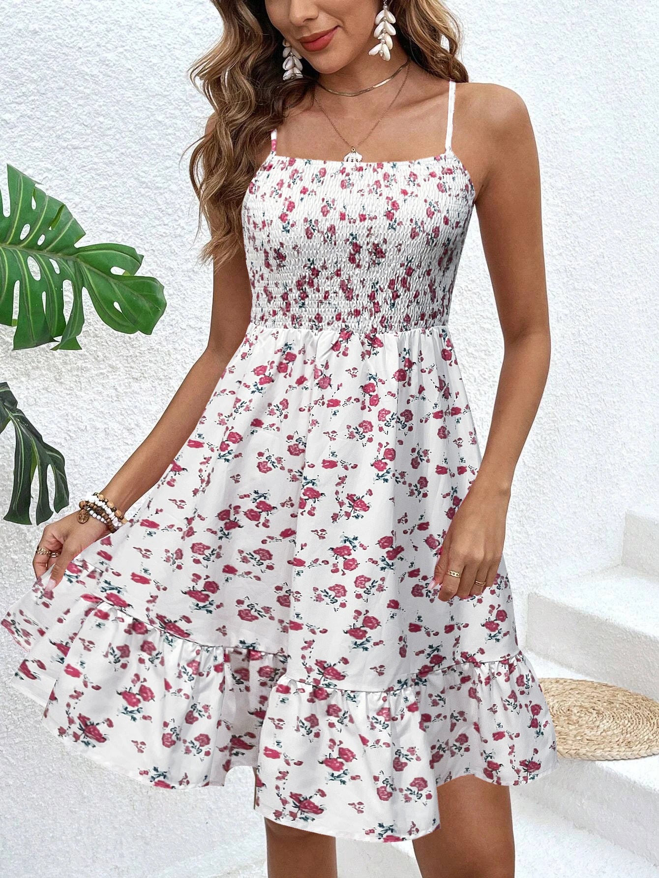 Luxencea™️ Floral Smocked Summer Dress