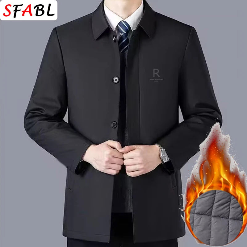 Luxencea™ Luxury Fleece-Lined Business Winter Jacket for Men