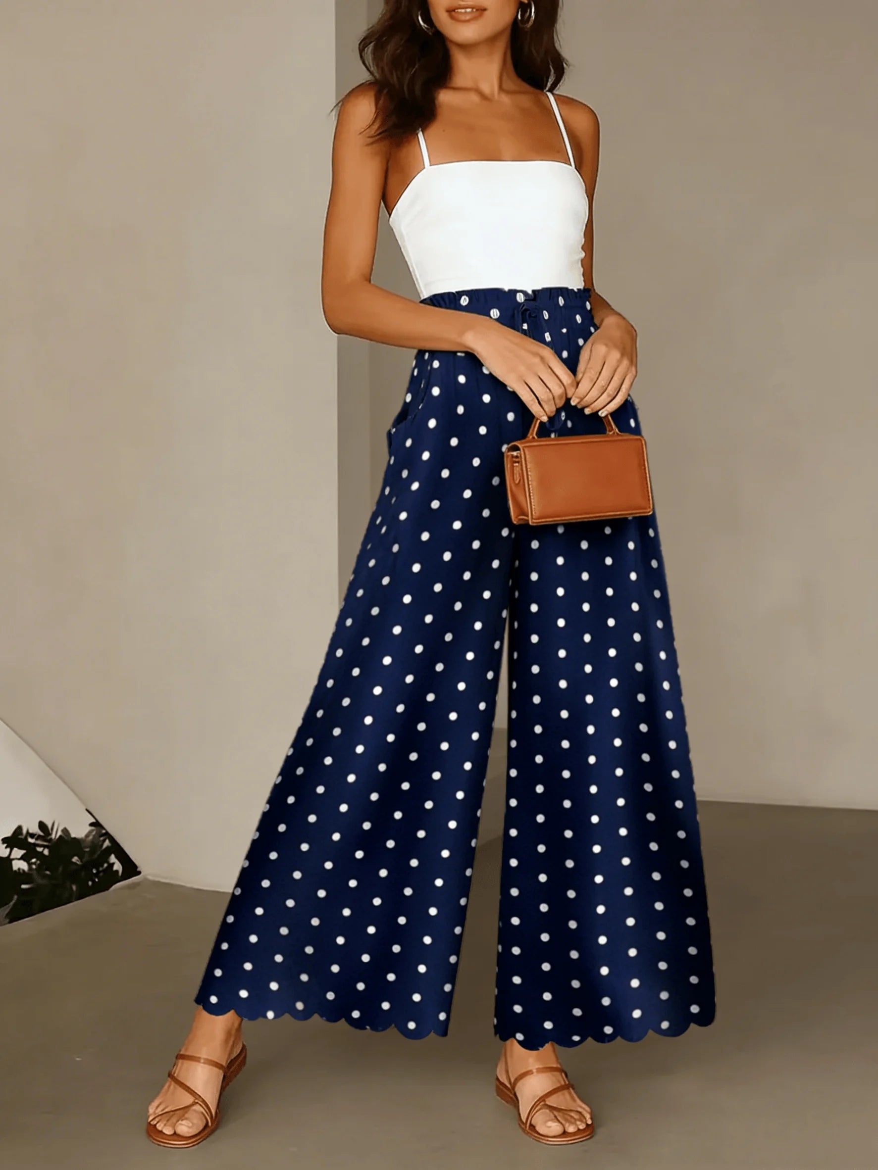 Luxencea™️ Elegant Polka Dot Wide-Leg Pants