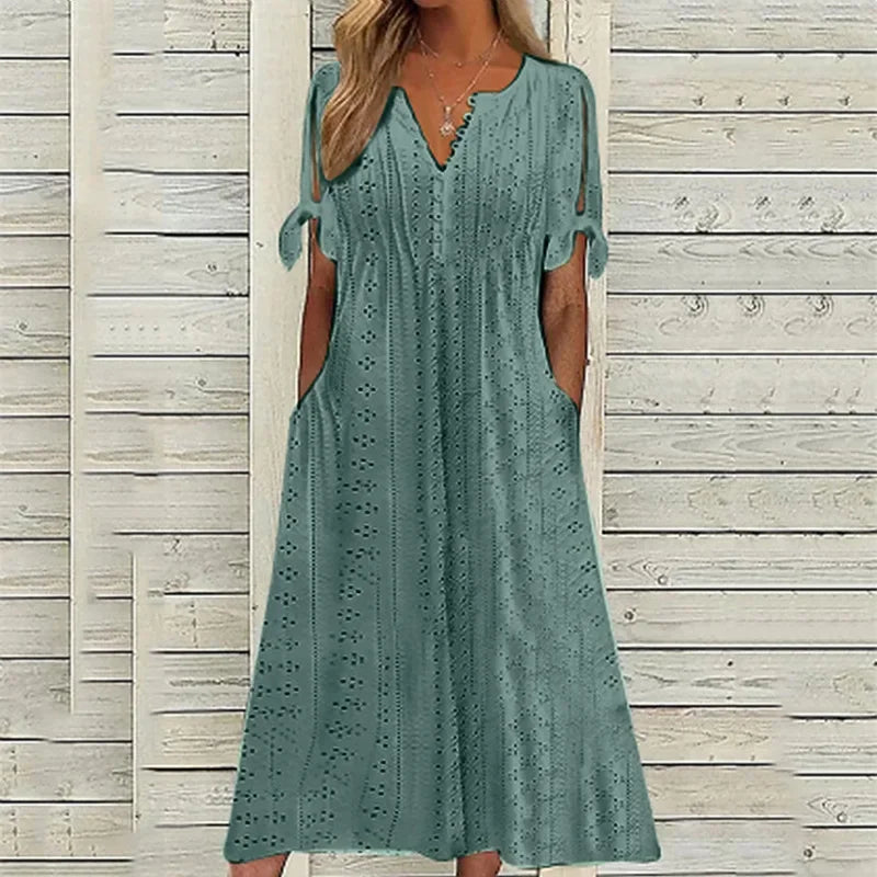 Luxencea™️ Chic Eyelet Summer Dress
