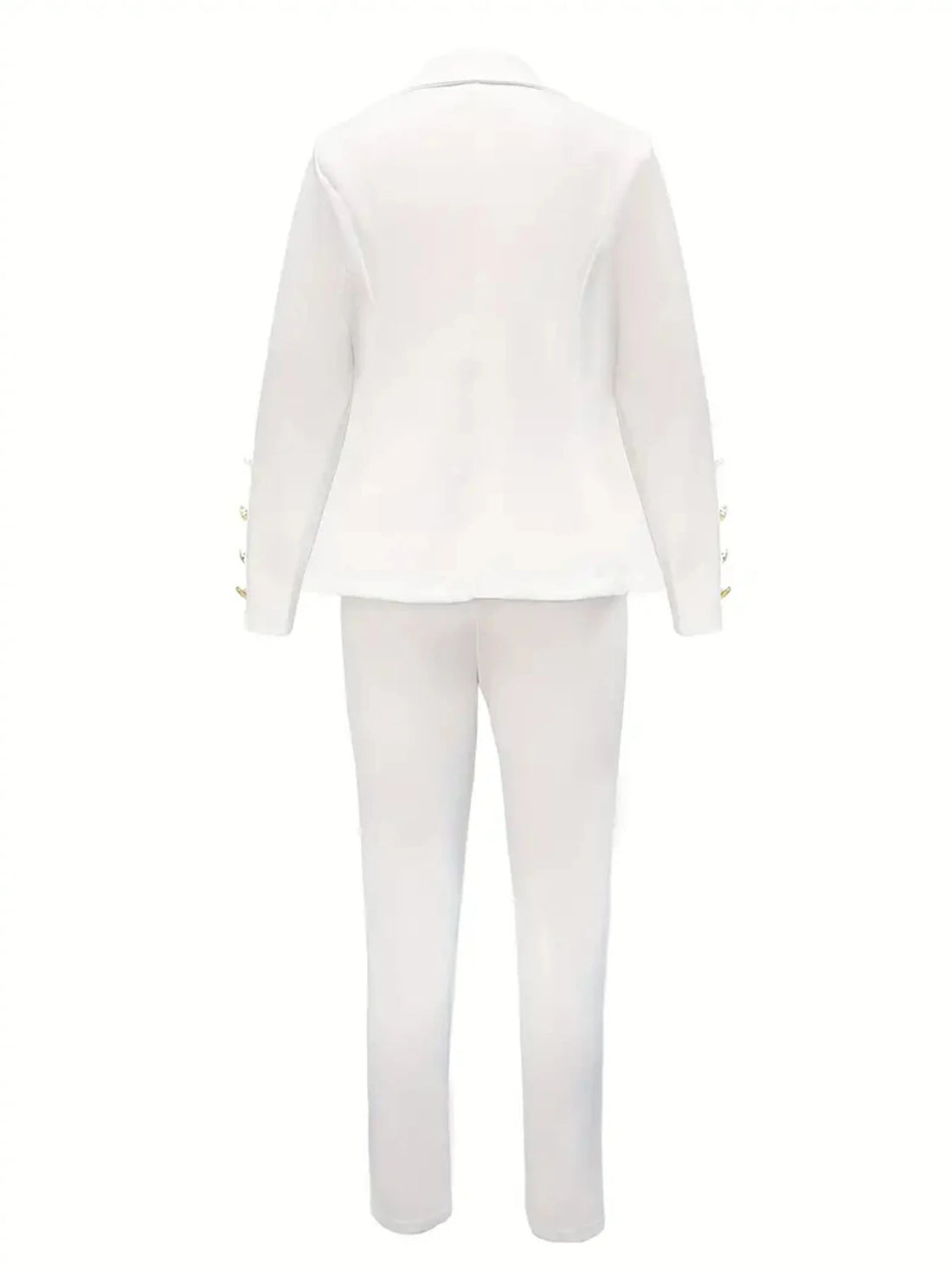 Luxencea™ Women’s White Double-Breasted Two-Piece Suit Set