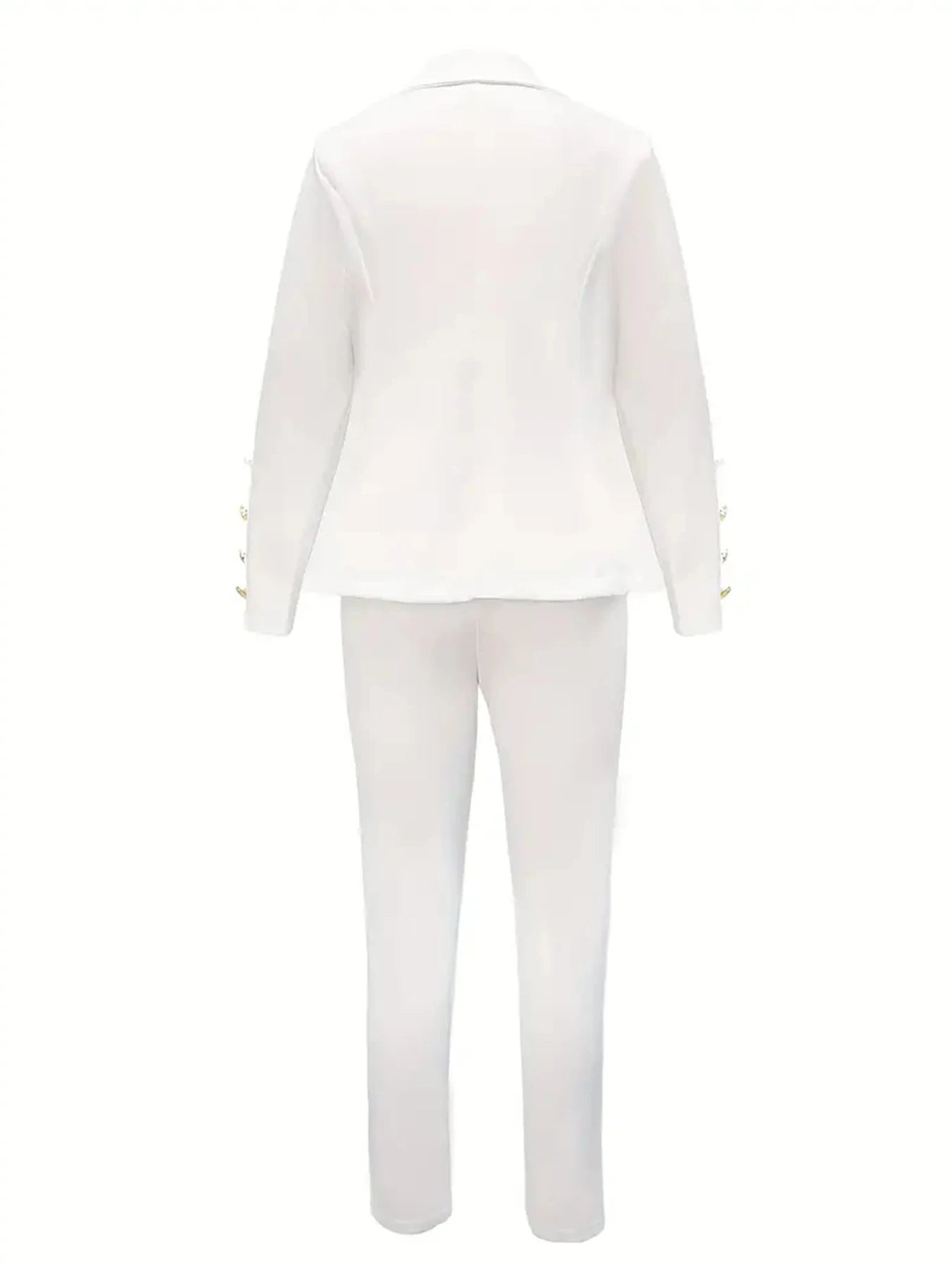 Luxencea™ Women’s White Double-Breasted Two-Piece Suit Set