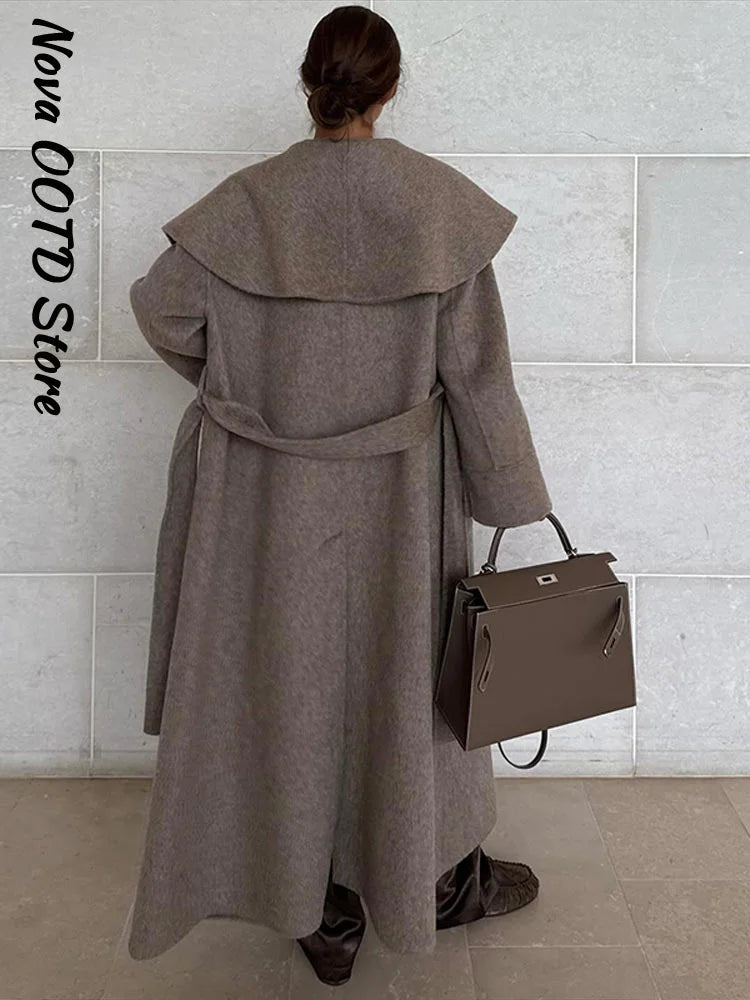 Luxencea™ Elegant Long Wool Winter Coat
