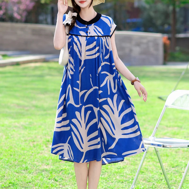 Luxencea™️ Boho Sleeveless Floral Loose Dress