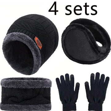 Luxencea™ Winter Velvet Hat & Scarf Set (4-Piece)
