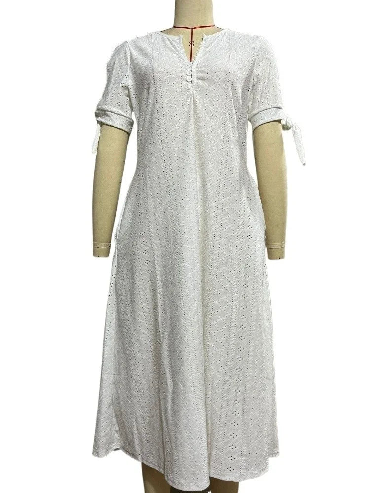 Luxencea™️ Chic Eyelet Summer Dress