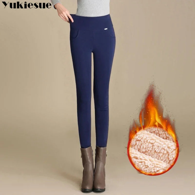 Luxencea™ High-Waist Warm Elastic Pencil Pants for Women