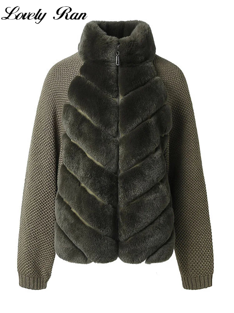Luxencea™ 2025 Faux Fur Patchwork Women’s Jacket