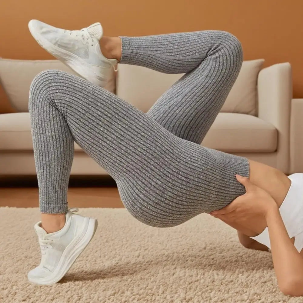 Luxencea™️ – High-Waist Ribbed Sculpting Leggings