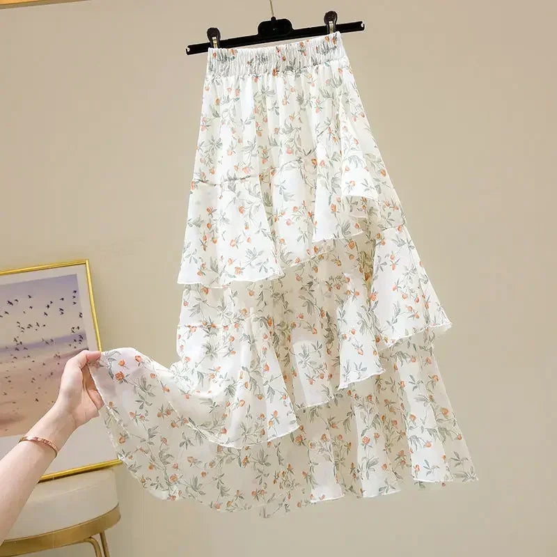 Luxencea™️ Floral Ruffle Soft Elegance Skirt
