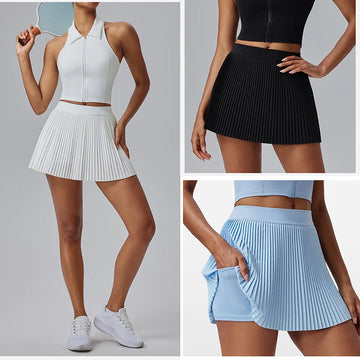 Luxencea™️ Pleated Sport Skirt with Built-in Shorts & Pocket