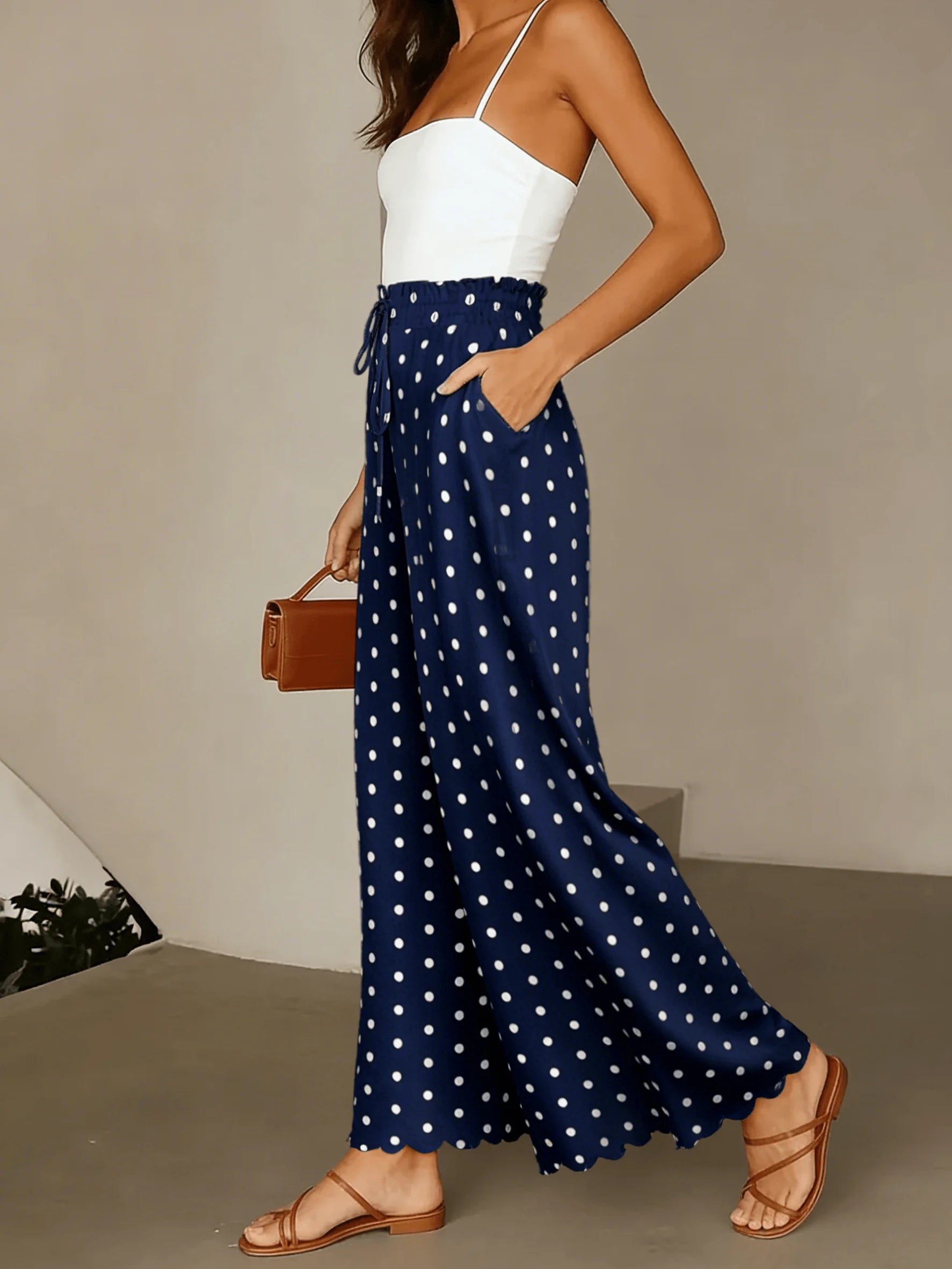 Luxencea™️ Elegant Polka Dot Wide-Leg Pants