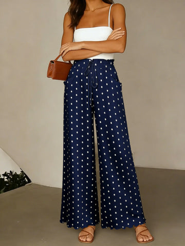 Luxencea™️ Elegant Polka Dot Wide-Leg Pants