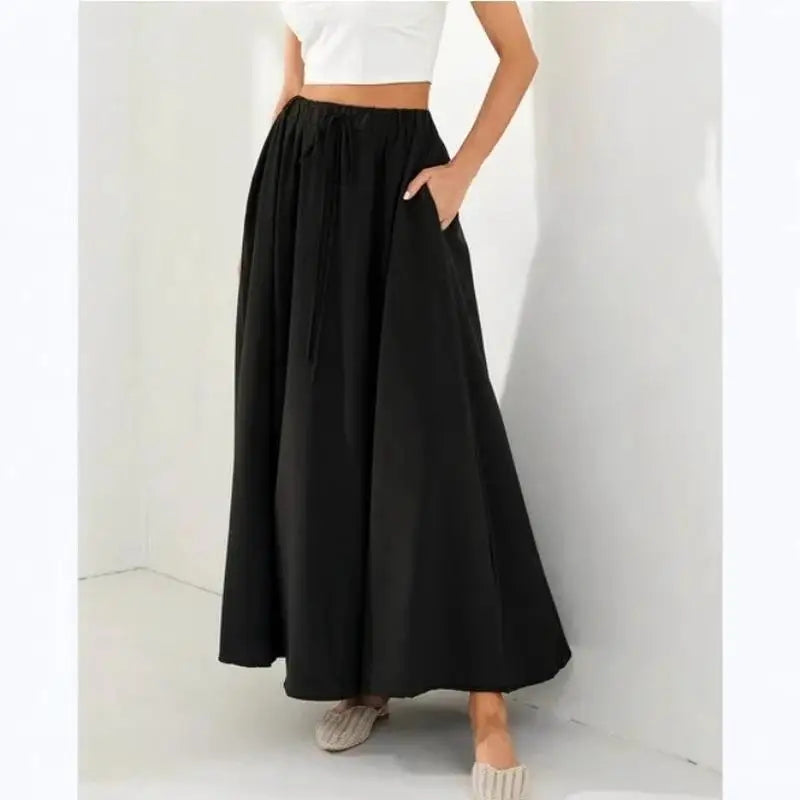 Luxencea™️ Elegant Blue Floral Maxi Skirt