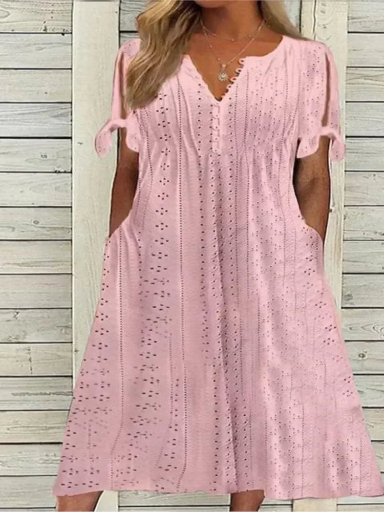 Luxencea™️ Chic Eyelet Summer Dress