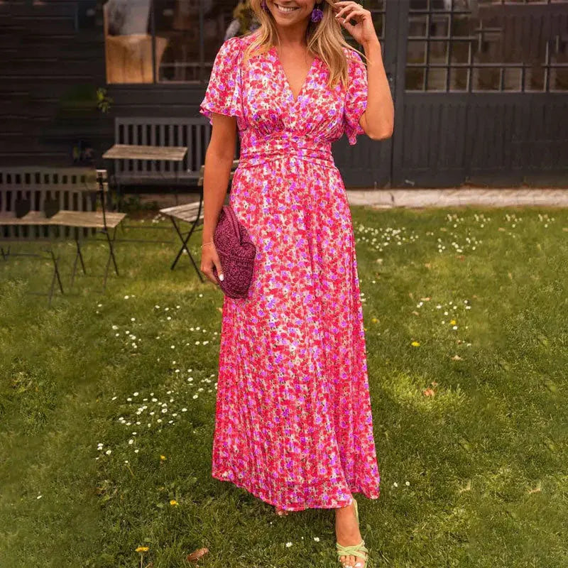 Luxencea™️ Elegant Floral Maxi Summer Dress