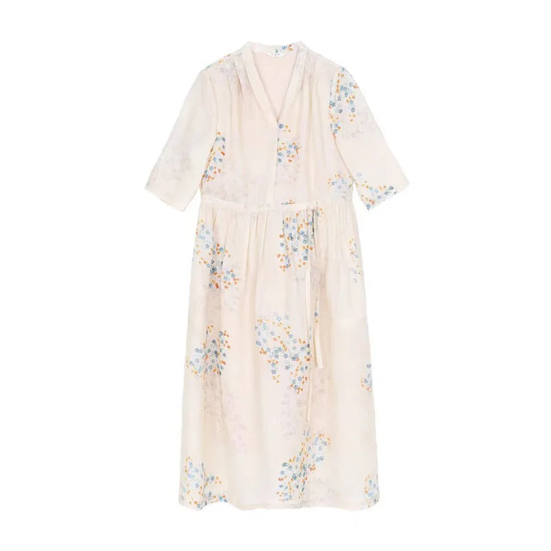 Title: Luxencea™️ Elegant Floral Boho Dress