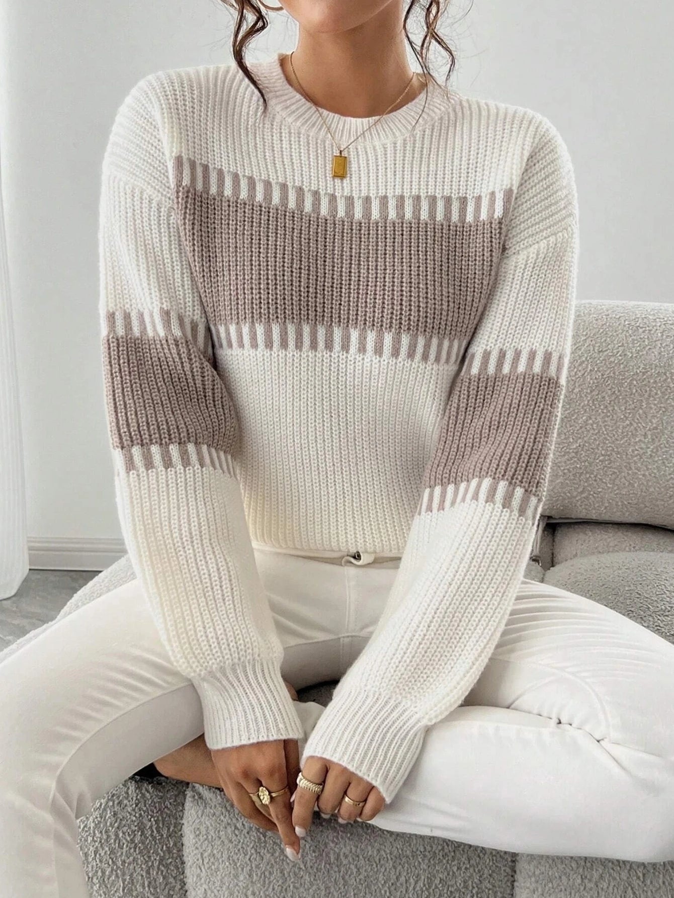 Luxencea™ – Cozy Striped Elegant Sweater