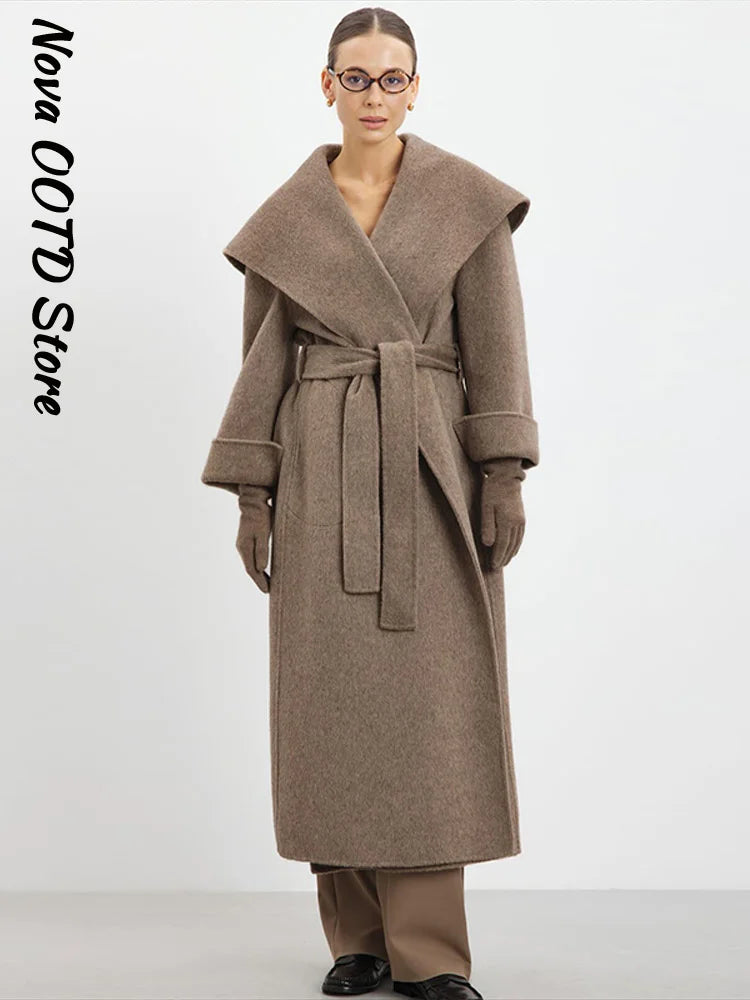 Luxencea™ Elegant Long Wool Winter Coat