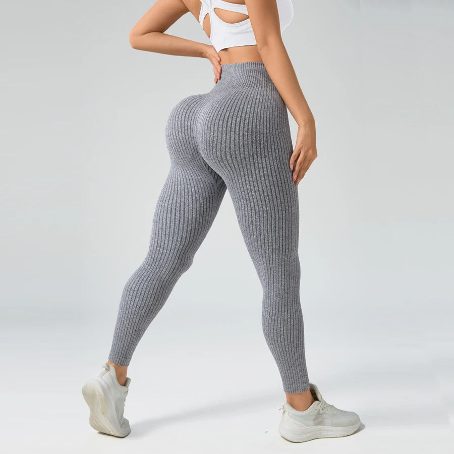 Luxencea™️ – High-Waist Ribbed Sculpting Leggings