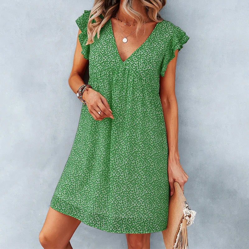 Luxencea™️ Flowy Printed Chic Dress