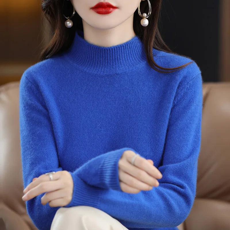 Luxencea™ Korean Half-High Collar Knit Sweater for Women