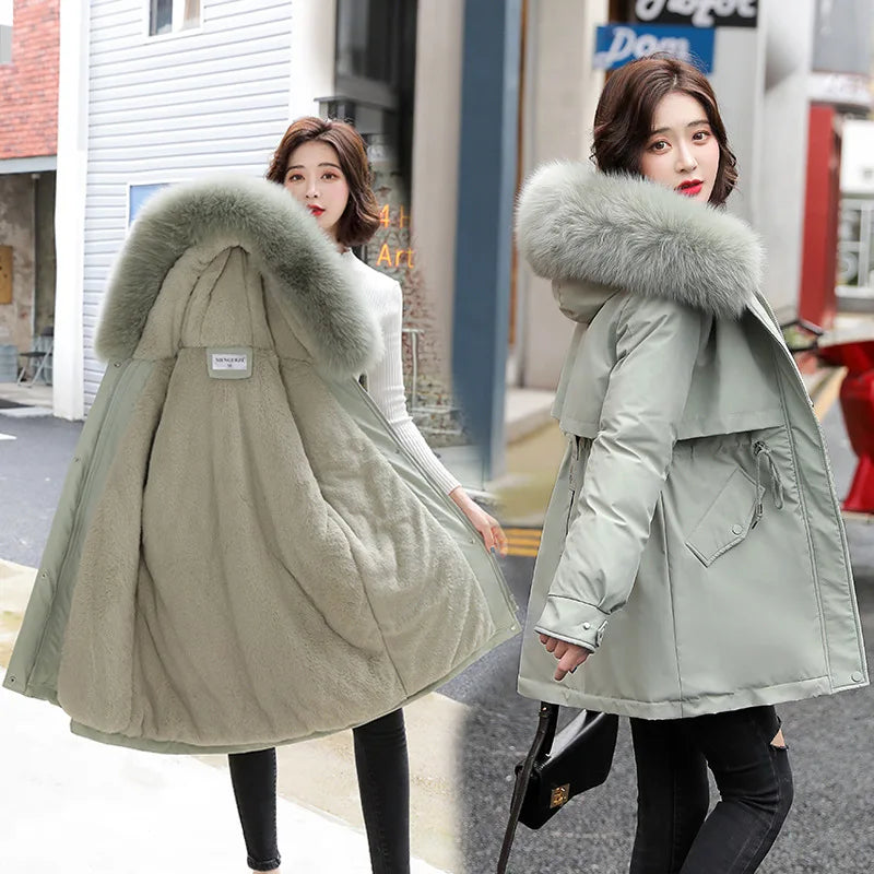 Luxencea™ Fur Collar Hooded Long Winter Parka