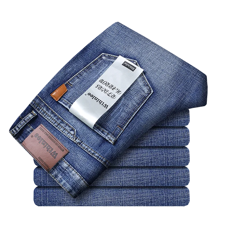 Luxencea™ Men’s Classic Smart Straight-Fit Blue Denim Jeans