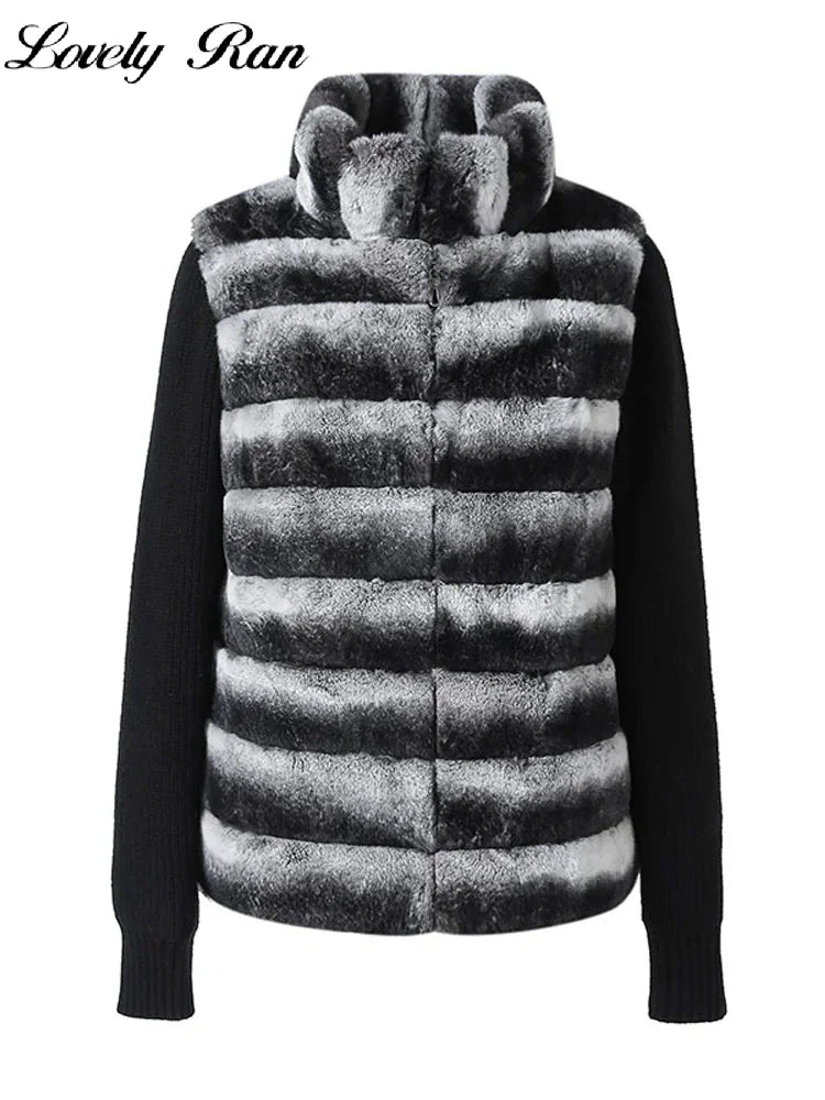 Luxencea™ 2025 Faux Fur Patchwork Women’s Jacket