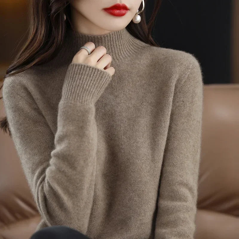 Luxencea™ Korean Half-High Collar Knit Sweater for Women