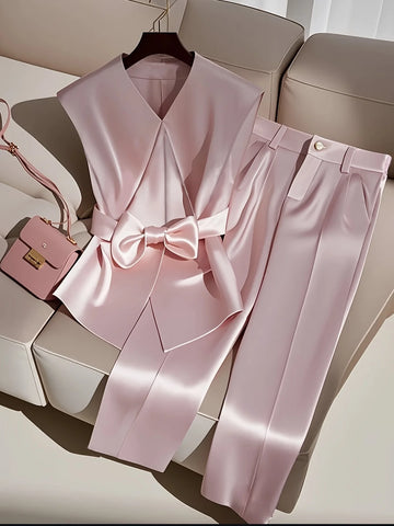 Luxencea™ Elegant Solid Color Two-Piece Set for Women