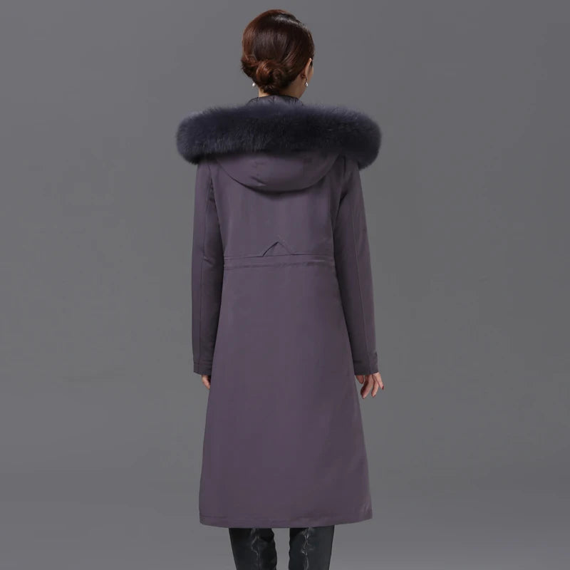 Luxencea™ Detachable Fur Collar Long Down Parka