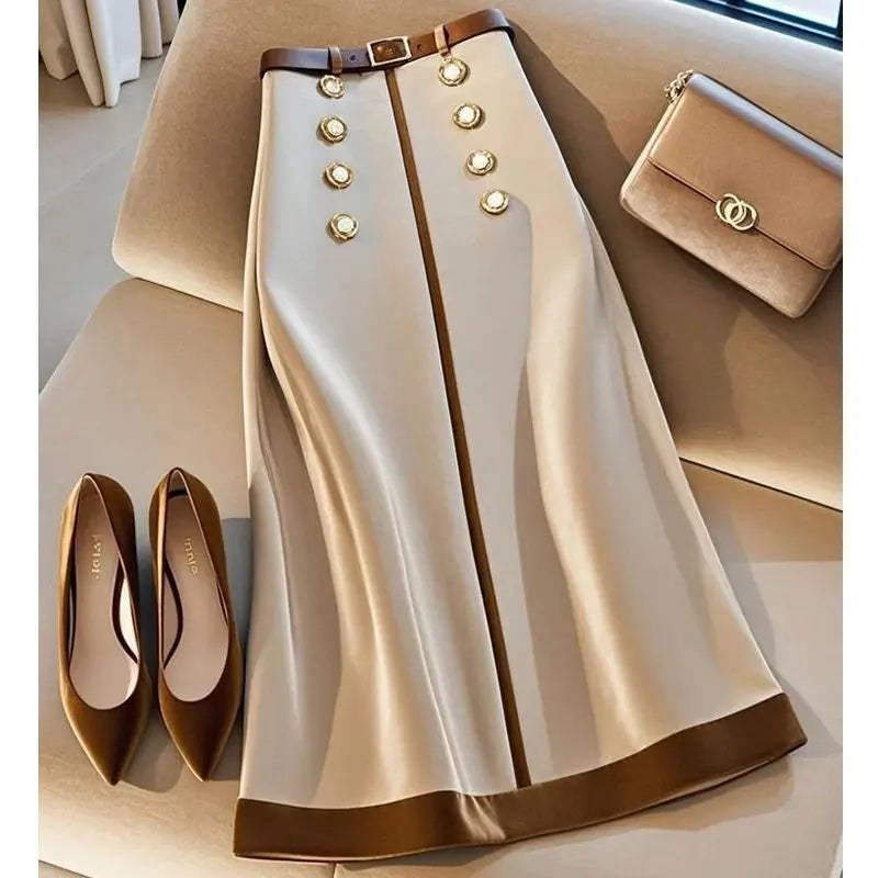 Luxencea™ Elegant High-Waist Patchwork Beaded Skirt for Women