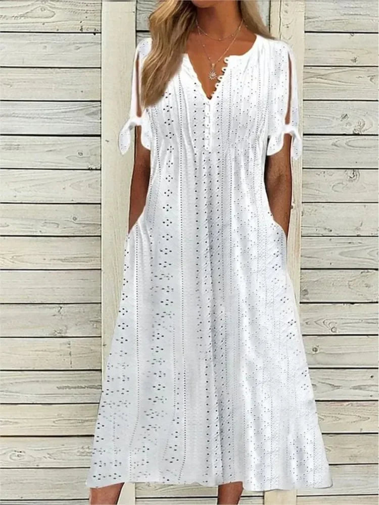 Luxencea™️ Chic Eyelet Summer Dress