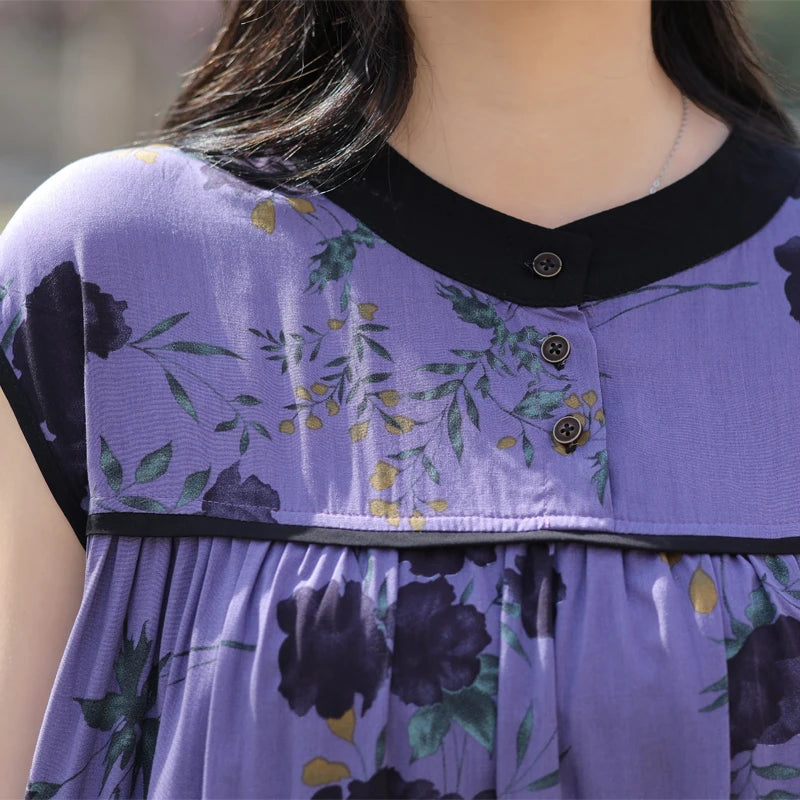 Luxencea™️ Boho Sleeveless Floral Loose Dress