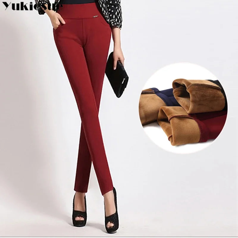 Luxencea™ High-Waist Warm Elastic Pencil Pants for Women